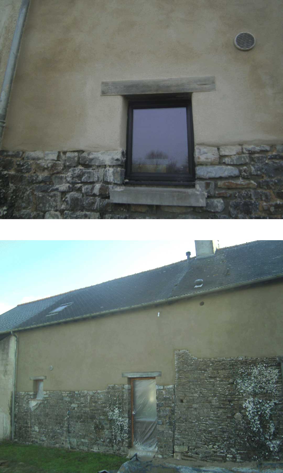 images d'une façade constituée de chaux en Bretagne