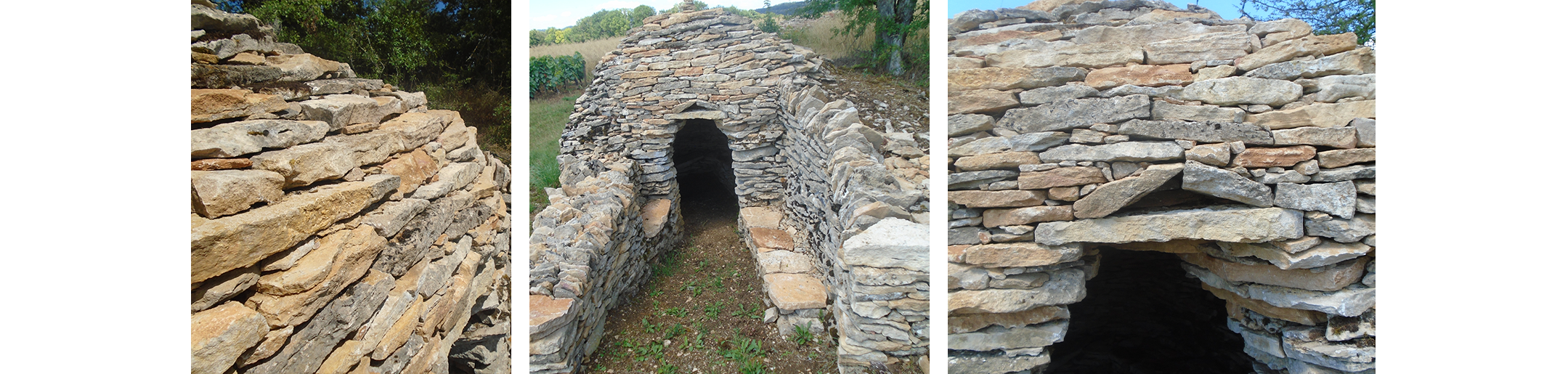 3 images d'un chantier de pierre